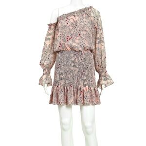 Alexis Women's Off the Shoulder Pink and Grey Dress Size S